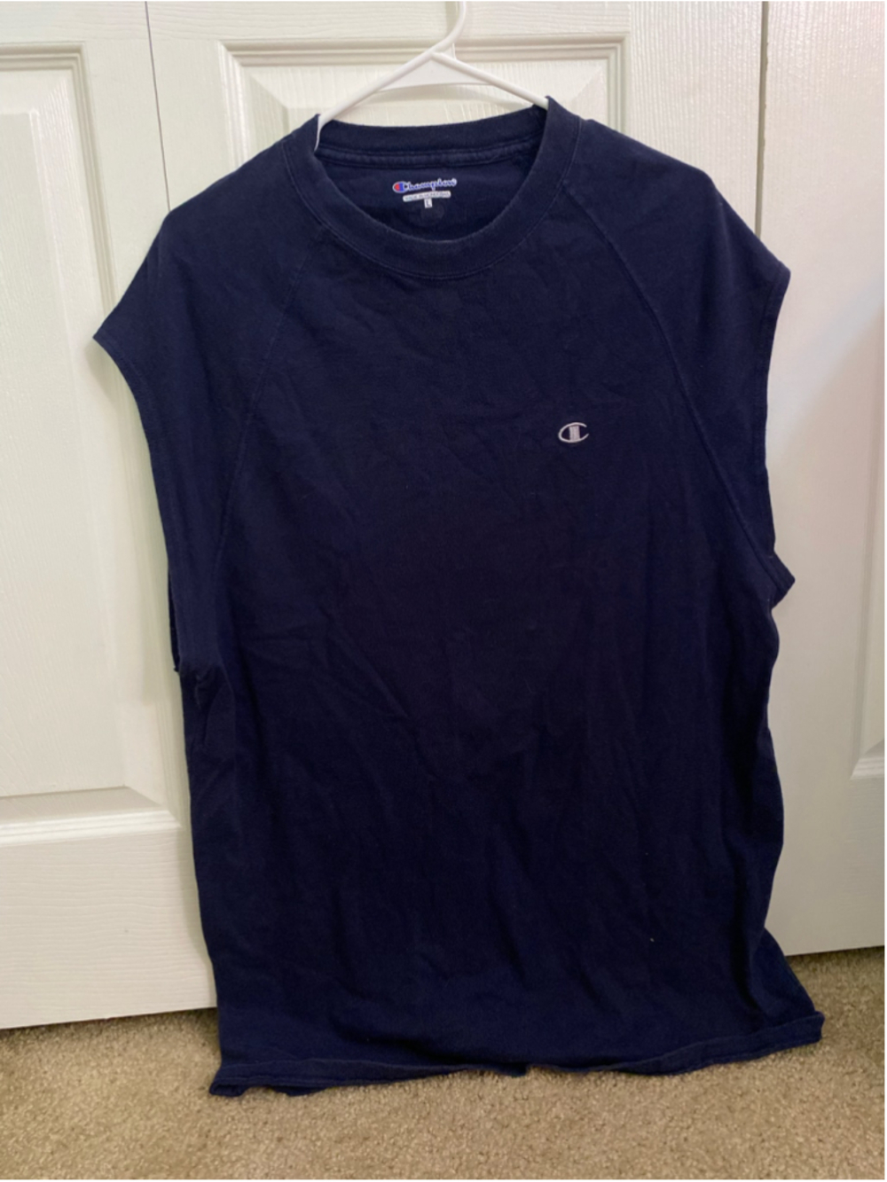 Men's Champion Sleeveless Tank Top Navy Size L